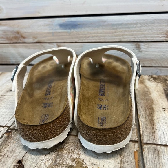 Birkenstock Gizeh Sandals Floral Size 40 Womens 9 Cork Footbed Thong - Picture 4 of 9